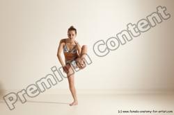 Nude Gymnastic poses Woman White Moving poses Slim long brown Dynamic poses Pinup